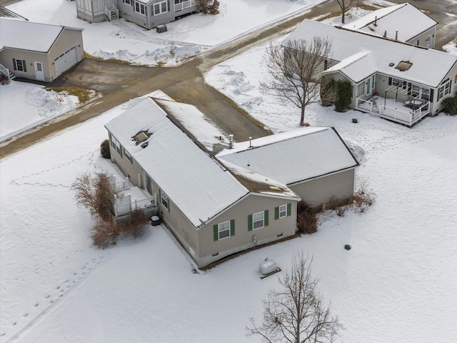 view of snowy aerial view