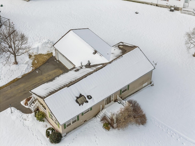 view of snowy aerial view