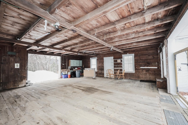 misc room with wood ceiling