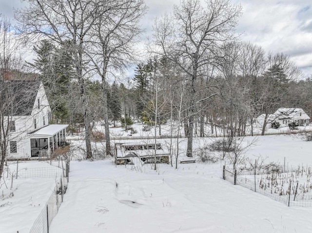 view of snowy yard