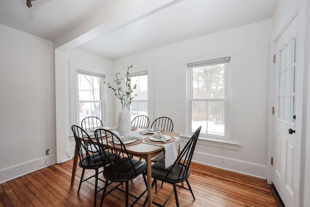 dining room with light hardwood / wood-style floors