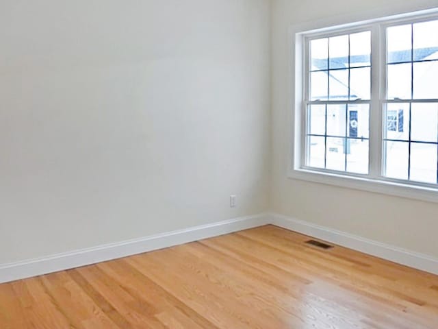 unfurnished room featuring hardwood / wood-style floors and a healthy amount of sunlight