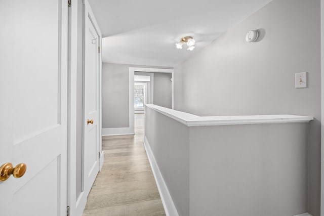 hall featuring light wood-type flooring