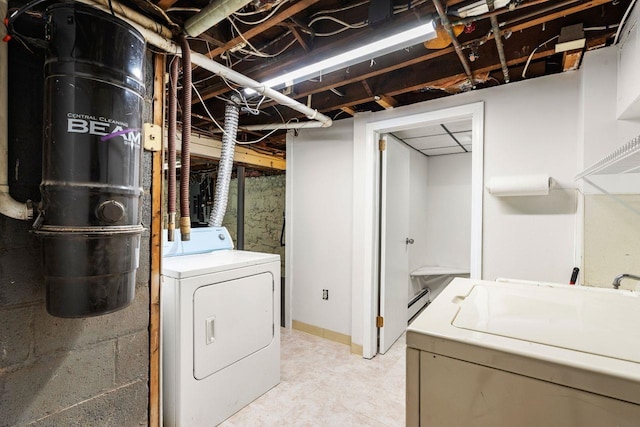 laundry area featuring washer / clothes dryer and sink