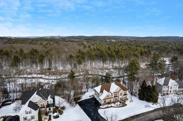 view of snowy aerial view