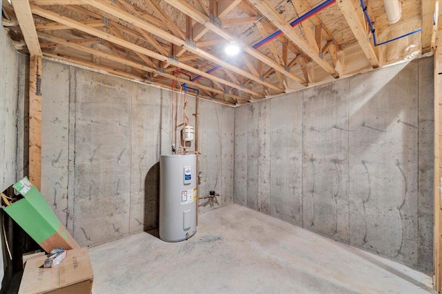 unfinished below grade area with water heater