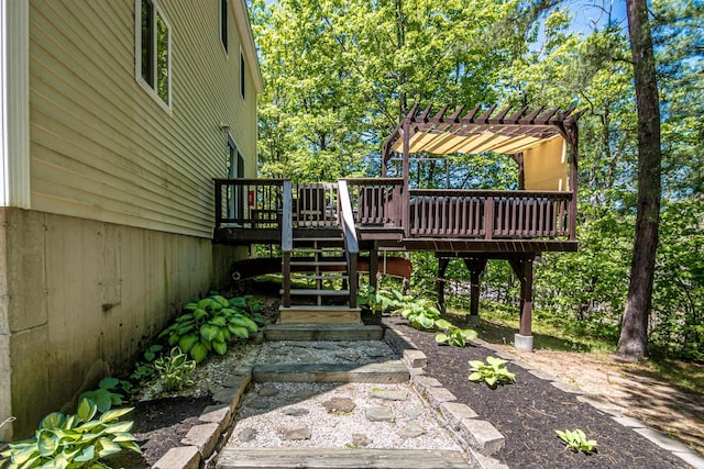 deck with a pergola