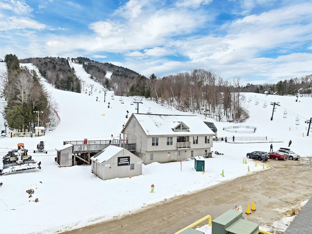 exterior space with a mountain view