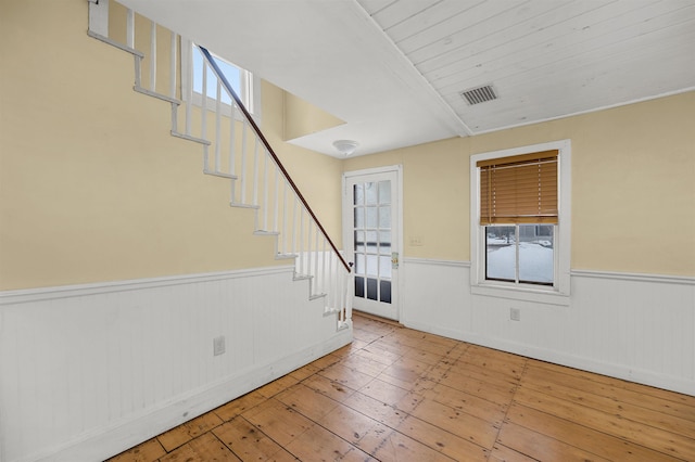 entrance foyer with light hardwood / wood-style flooring