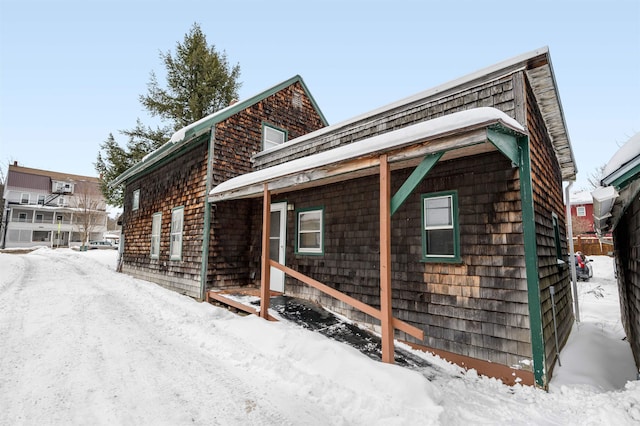 view of snowy exterior