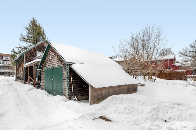 view of snowy exterior