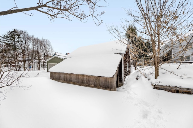 view of snowy exterior