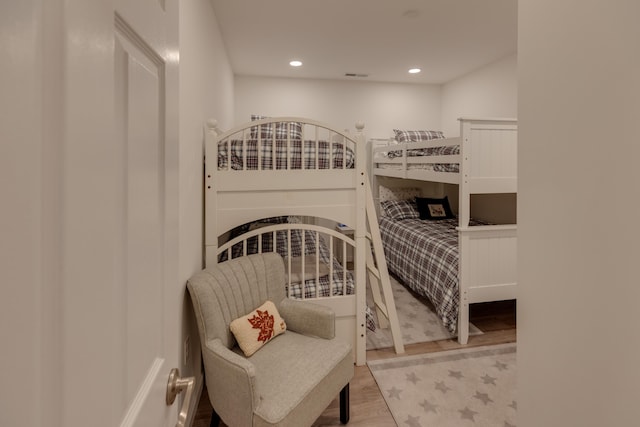 bedroom featuring light hardwood / wood-style flooring