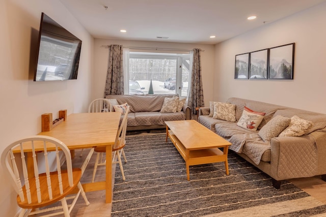 living room featuring hardwood / wood-style flooring