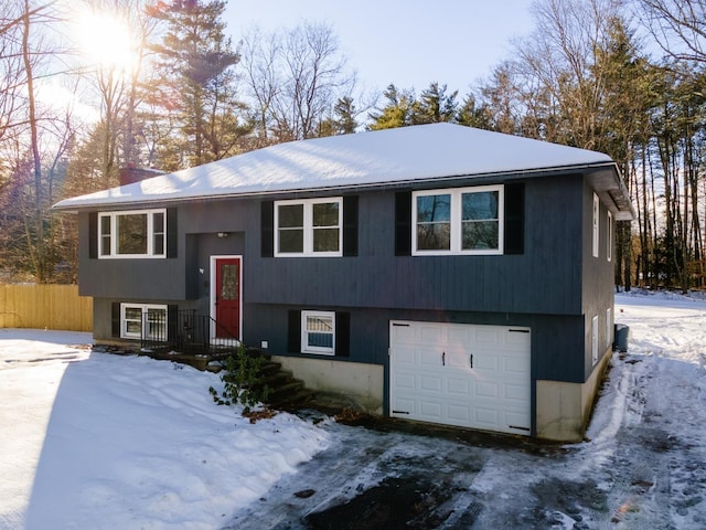 bi-level home with a garage