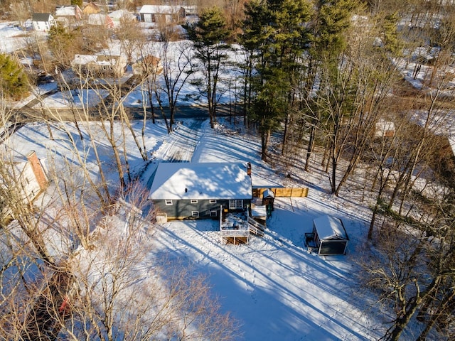 view of snowy aerial view