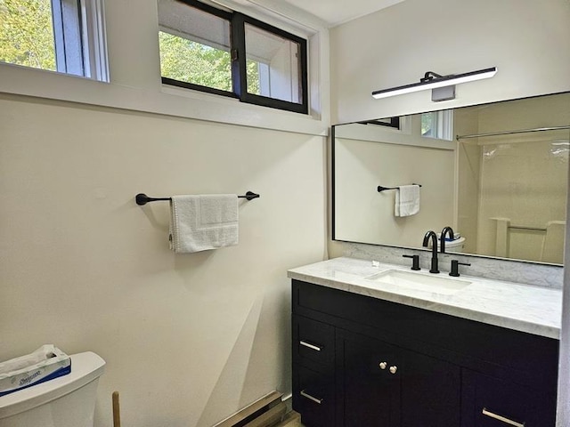 bathroom with vanity and toilet