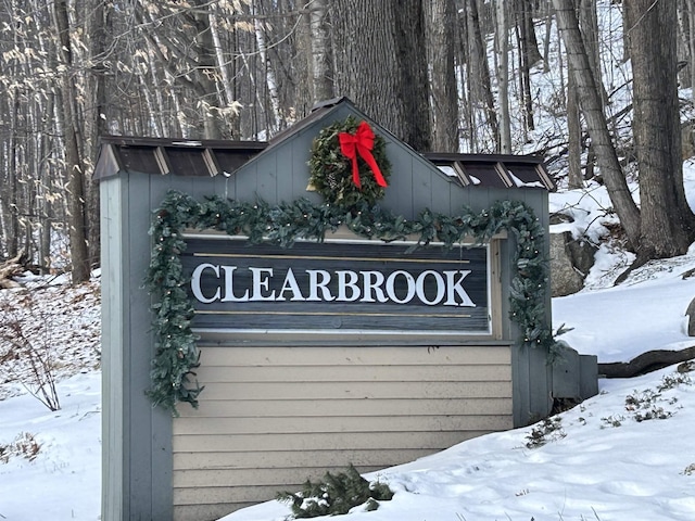 view of community sign