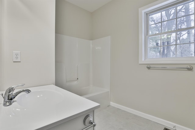 bathroom with sink and shower with separate bathtub