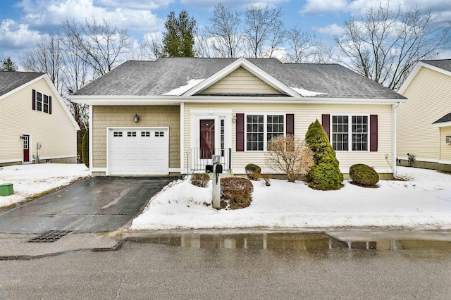 view of front of home with a garage