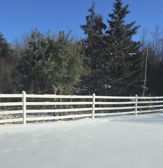 view of snow covered patio