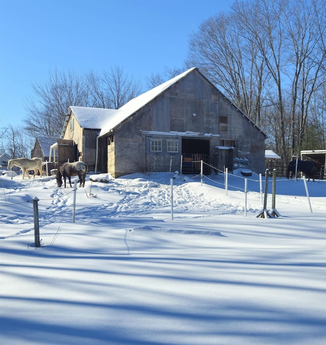 view of snow covered structure