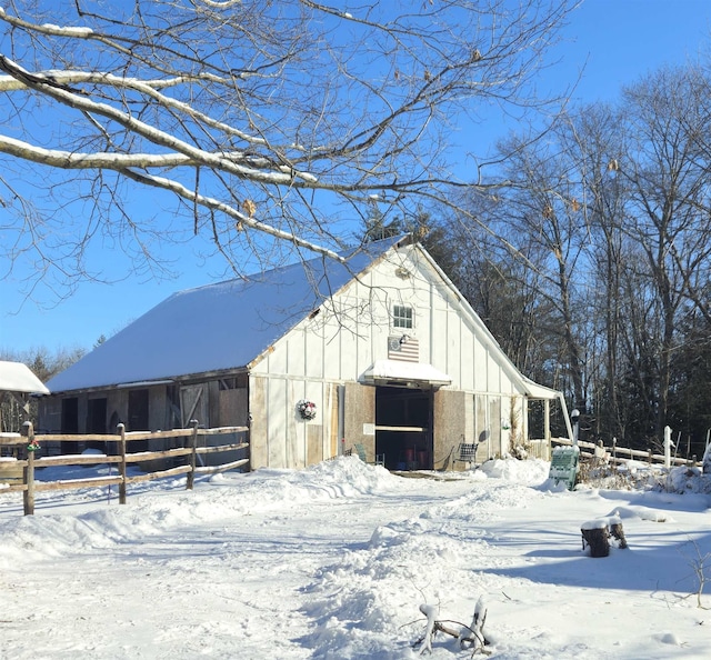 view of snow covered structure