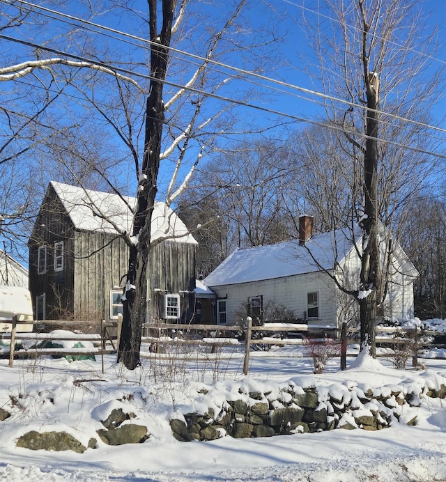 view of yard covered in snow