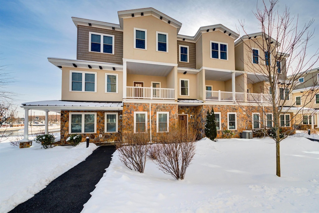 view of front of house with central AC