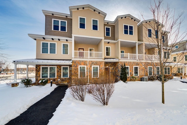 view of front of house with central AC