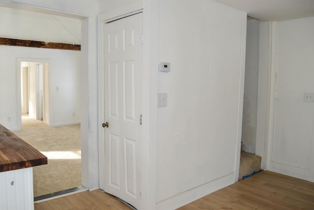 hall featuring light wood-type flooring