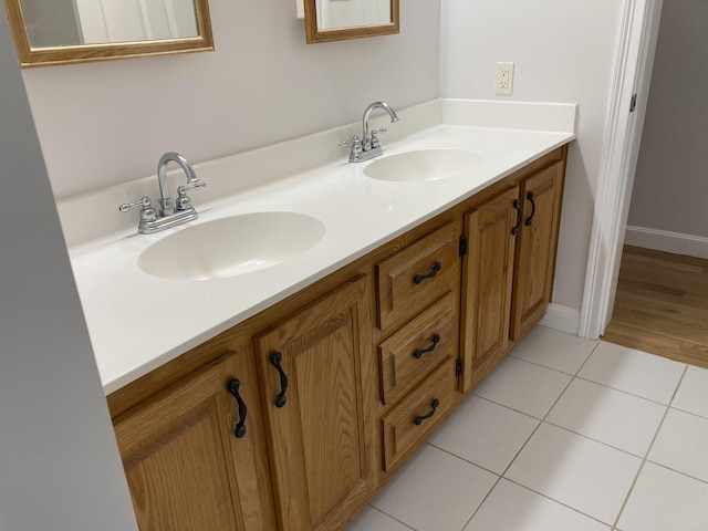 bathroom featuring vanity and tile patterned floors