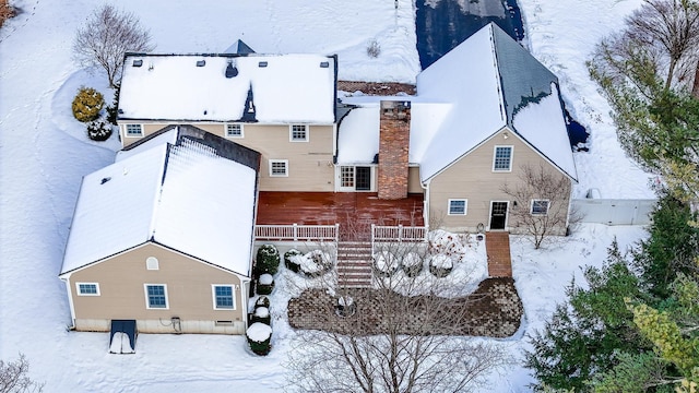 view of snowy aerial view