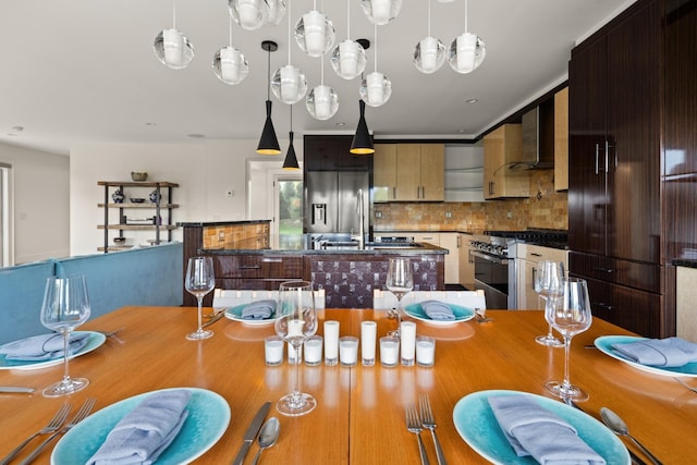 dining room featuring sink