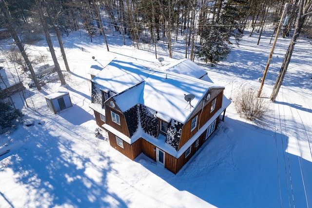 view of snowy aerial view