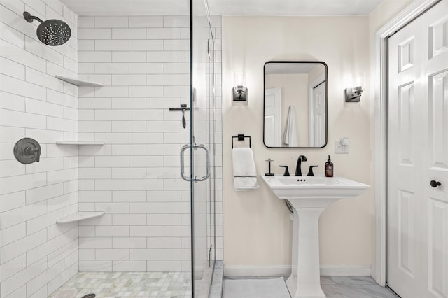 bathroom with an enclosed shower