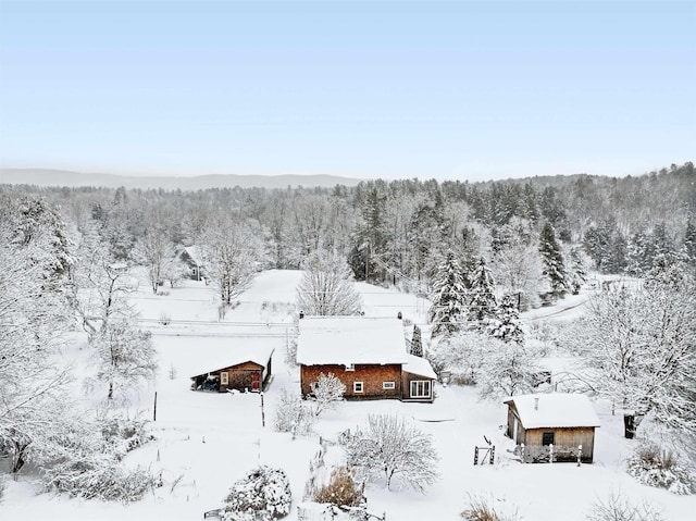 view of snowy aerial view