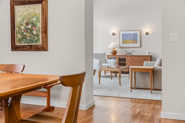 dining room with light hardwood / wood-style flooring