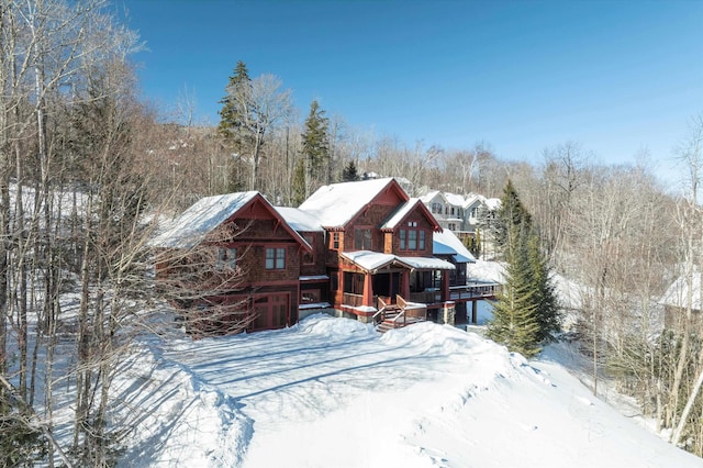 view of log home