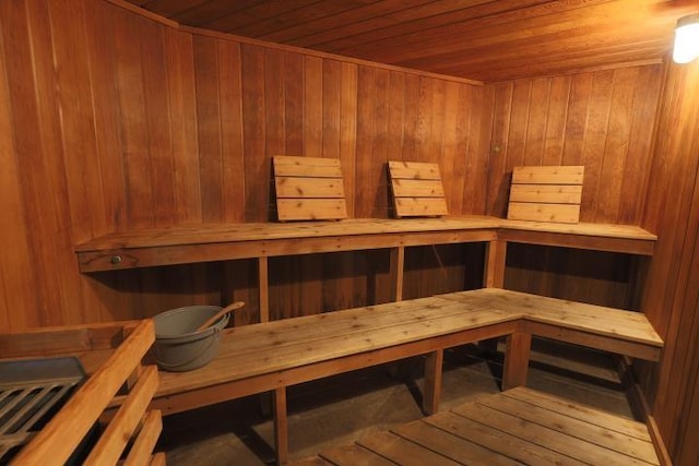 view of sauna