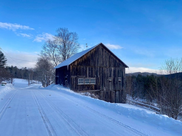 view of snow covered structure