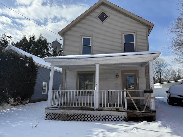 front of property with a porch