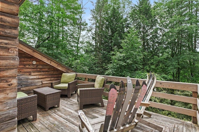 deck with an outdoor living space