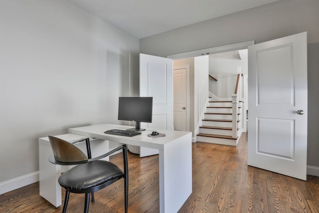 office featuring dark hardwood / wood-style flooring