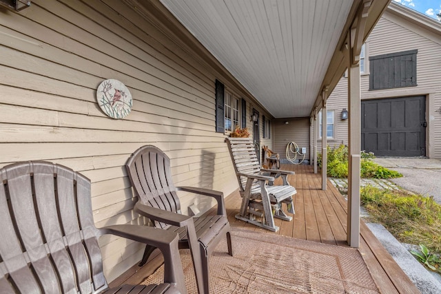 wooden deck with a porch