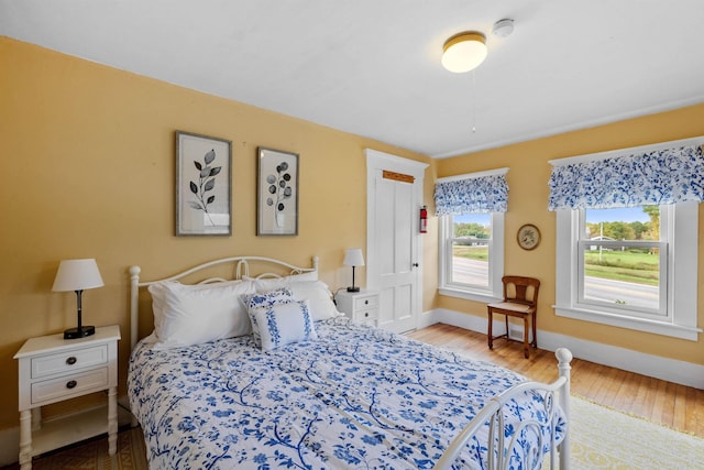 bedroom featuring light hardwood / wood-style floors