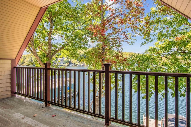 balcony with a water view