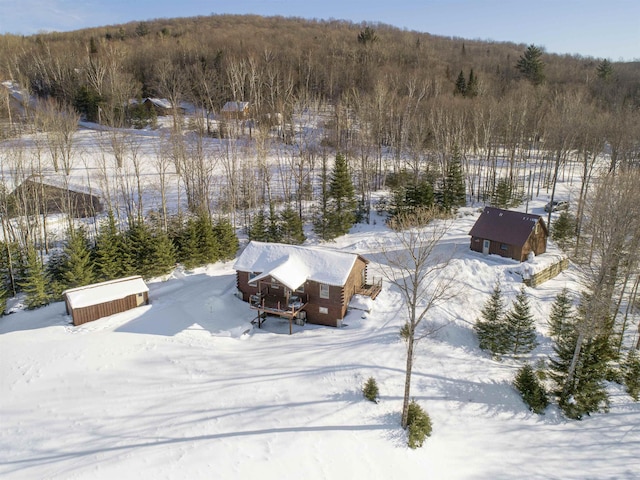 view of snowy aerial view