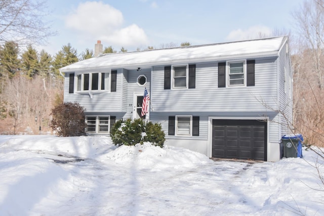 bi-level home with a garage