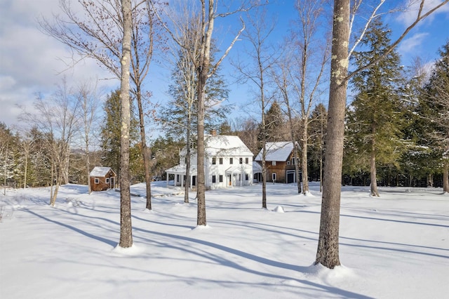 view of snowy yard